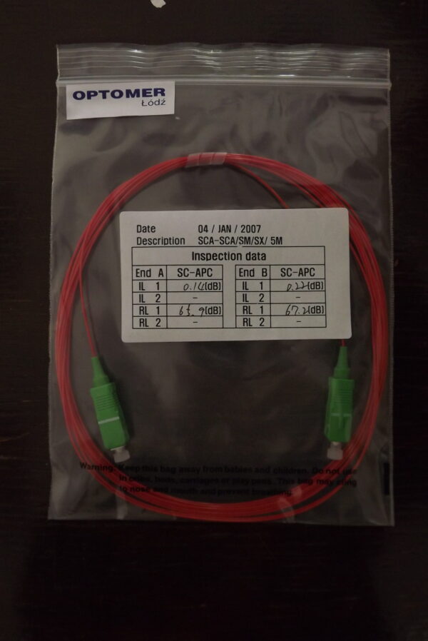 Patchcord SC/APC ścisła tuba